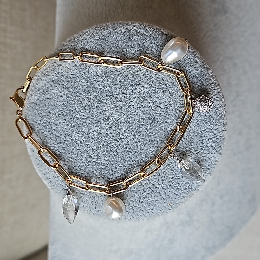 Swarovski Crystal Gold Charm Bracelet